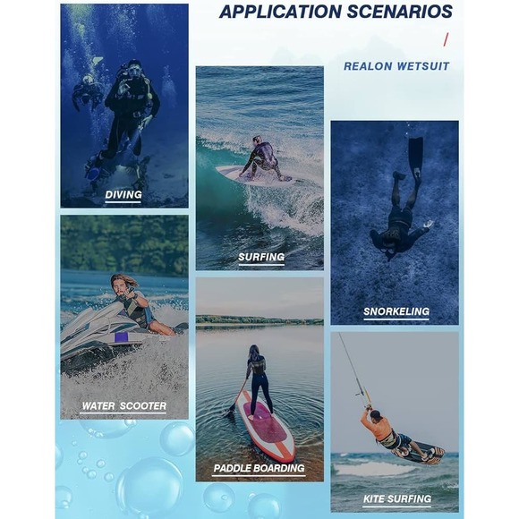 REALON Womens Full Body Thermal Scuba Diving Wetsuit Size Small* Neoprene wom505 - Picture 6 of 7